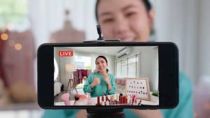 Woman Selling with Live Video